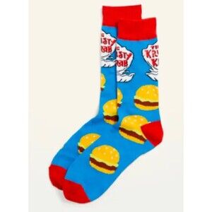 Spongebob Square Pants krusty krab gender-neutral socks for adults NEW BURGER